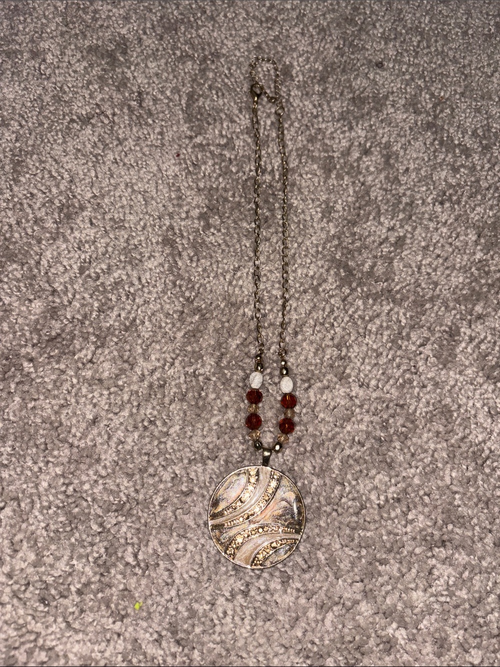 paparazzi Gold-Tone Pendant Earrings with Red and White Beads